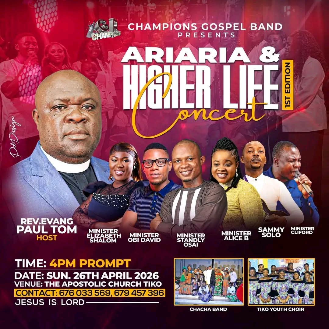 Champions Gospel Band to Host Inaugural "Ariaria &amp; Higher Life Concert" in Tiko