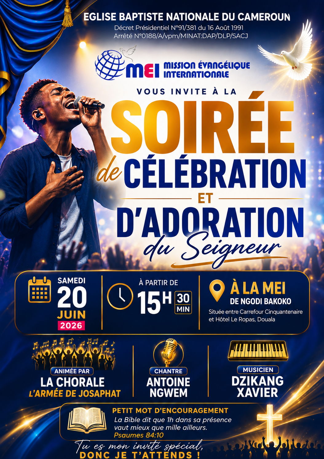Soirée d'Adoration à Douala — Le Ciel t'invite ce 20 juin à Ngodi Bakoko