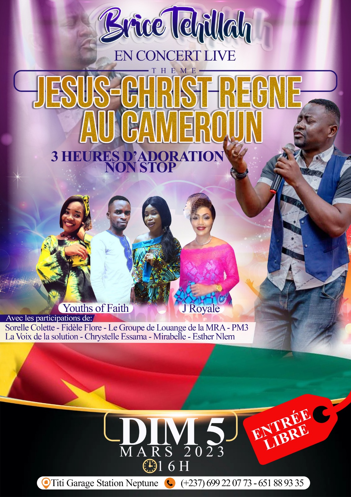 Brice Tehillah en concert live