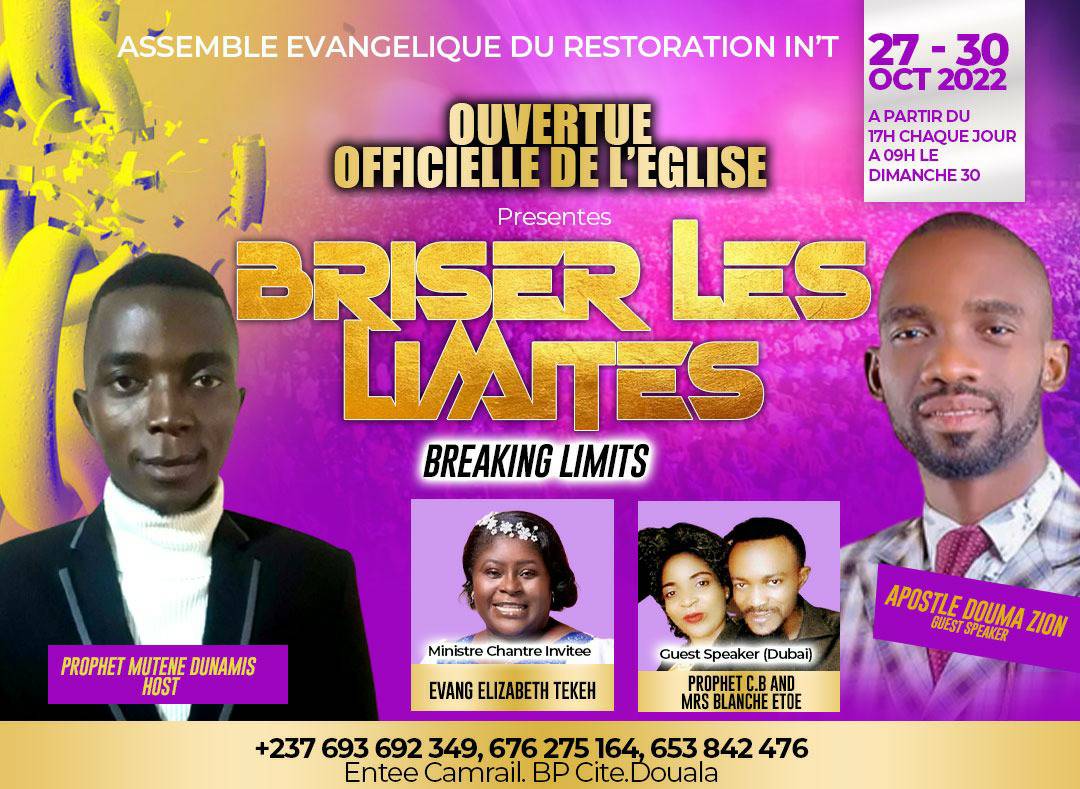 Official opening of Assemblée Evangélique de Restauration Int'le church